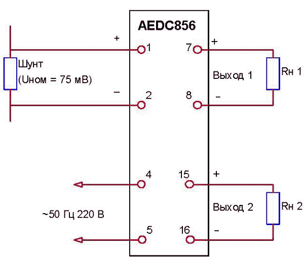 Измерительные преобразователи AEDC856 с двумя аналоговыми выходами