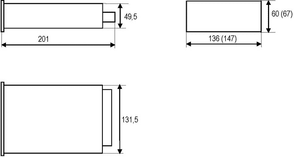 Габаритные и установочные размеры измерительного преобразователя ЦВ 9057