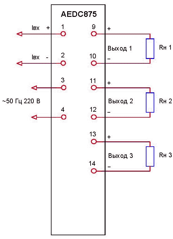 Преобразователь AEDC875 c тремя аналоговыми выходами